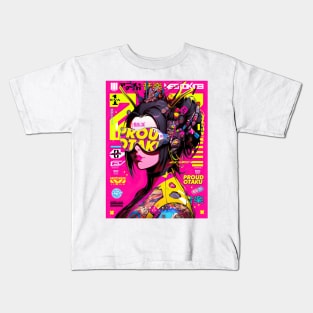 CYBERPUNK GEISHA | Futuristic Anime Cyber Hyperpop | PROUD OTAKU Kids T-Shirt